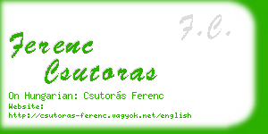 ferenc csutoras business card