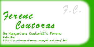 ferenc csutoras business card